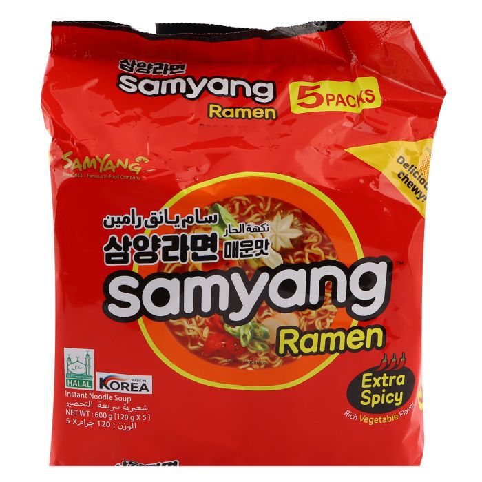 Samyang Ramen Extra Spicy 5x120g | Dry Food | Noodles & Soups | Flavored Noodles