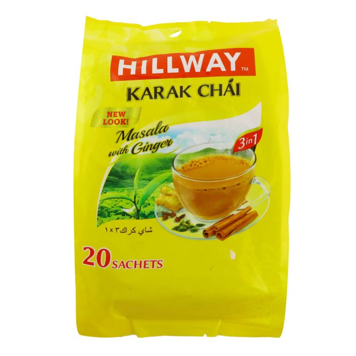 Hillway Karak Chai Masala with Ginger 3in1 20 Sachets | Coffee & Tea | Tea | Karak Tea