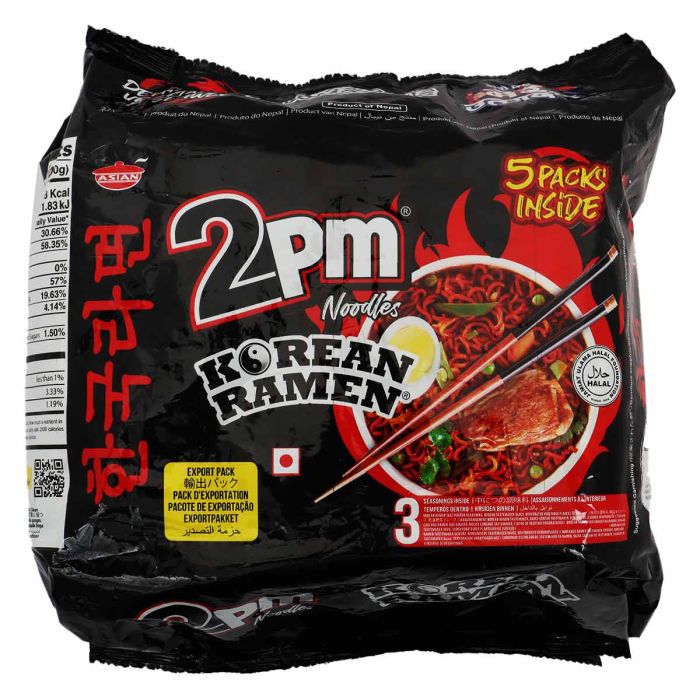 2pm Korean Ramen Noodles 5x100g | Dry Food | Noodles & Soups | Flavored Noodles