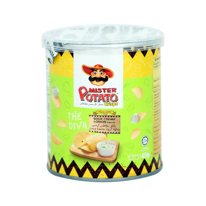 Mister Potato Crisps Sour Cream & Onion 45g | Snacks & Candy | Chips & Dips | Canned Chips