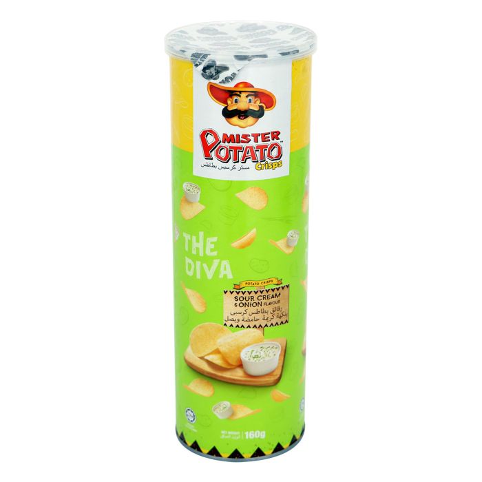 Mister Potato Crisps Sour Cream & Onion 160g | Snacks & Candy | Chips & Dips | Canned Chips