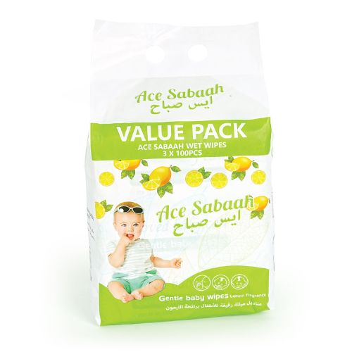 Ace Sabaah Lemon Wet Wipes 3x100 Pieces