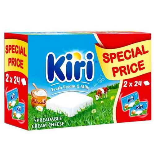Kiri Fresh Cream & Milk Spreadable Cream Cheese 2x432g