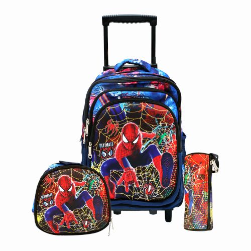 Character Printed School Trolley Bags For Students 3 Piece Set
