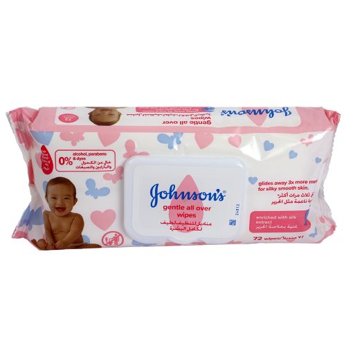 Johnson's Gentle All Over Wipes 72 Wipes