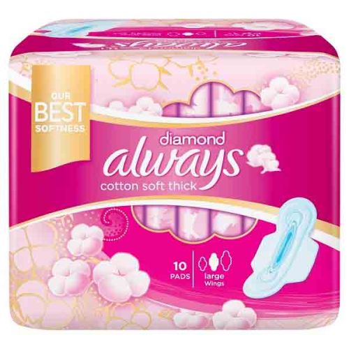 Always Skin Love Maxi Thick Large Sanitary Pads with Natural Lavender Oil 10Pads