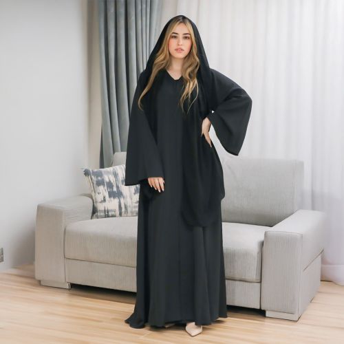 Abaya Cloche Black A2191