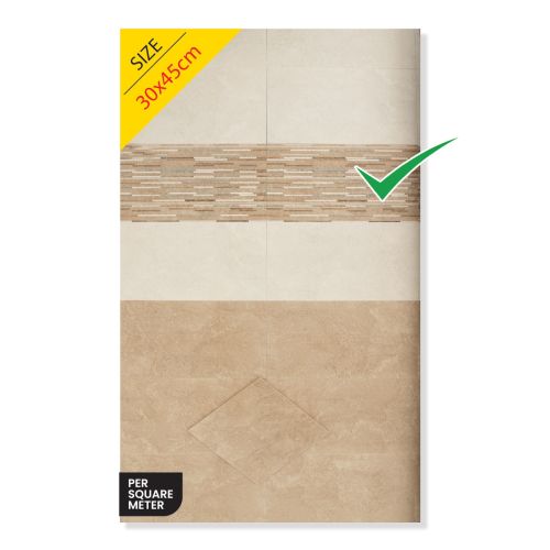 Bathroom Tiles 30x45cm (6 Pieces & 0.81 Sq.Mt Per Box - Sold By Box)