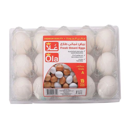 Ola Fresh Omani White Eggs Large 15 pcs