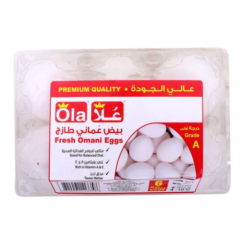 Ola Fresh Omani White Eggs Large 6 pcs