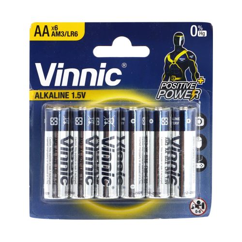 Vinnic Alkaline 1.5V Battery AAx6 Pieces