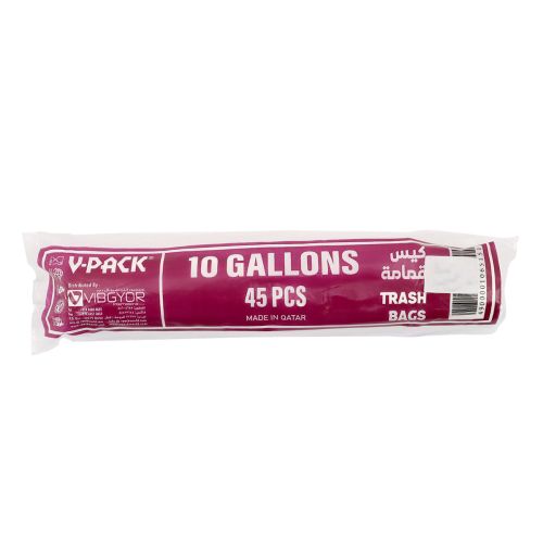 V-Pack Trash Bag 45 Pieces 10 Gallon