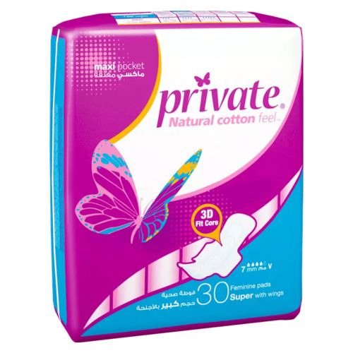 Private Feminine Pads Super 30 Pcs