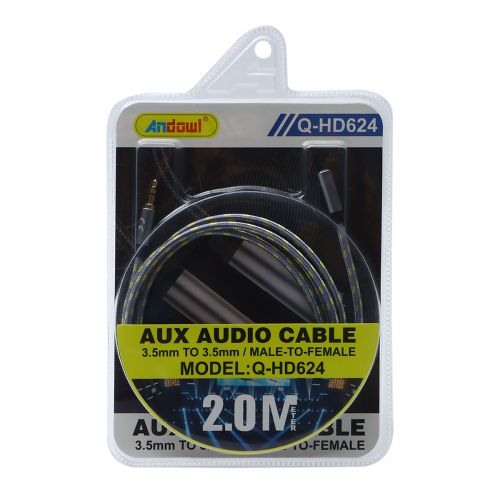 Andowl Aux Audio Cable Male to Female 2.0m