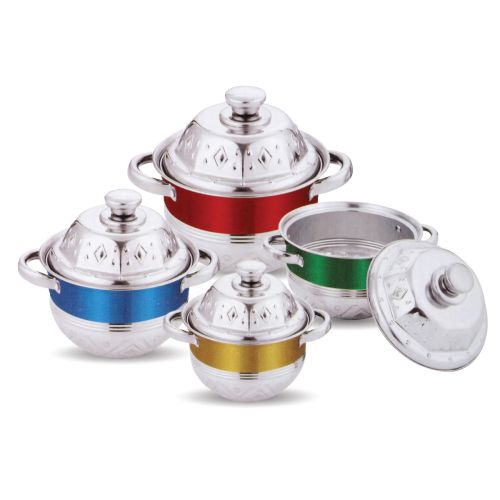 Cookware Set With Lid Stainless Steel 8 Pieces