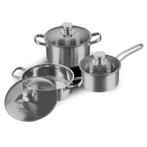 Stainless Steel Cookware Set with Lid 3 pieces set