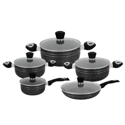 Granite Cookware Set with Lid 10 pieces
