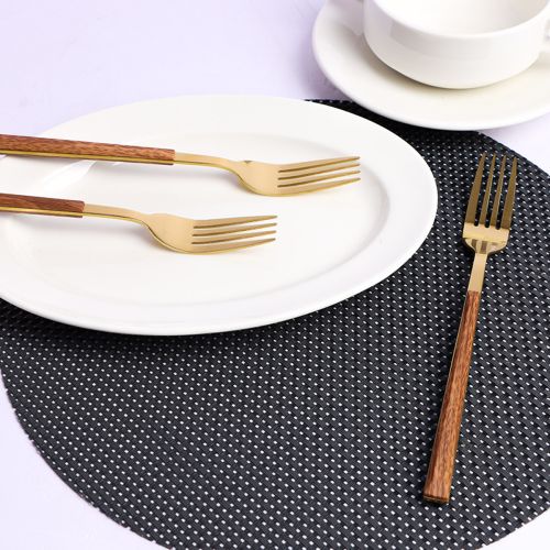 Wooden Handle Dinner Fork 6 Piece Set 2.3X18.8cm