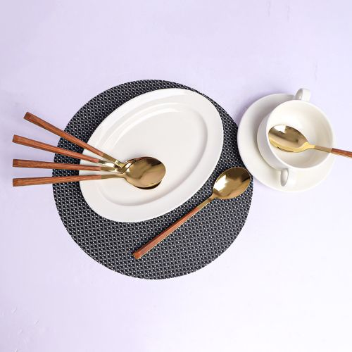 Wooden Handle Dinner Spoon 6 Piece Set 3.8X18.5cm