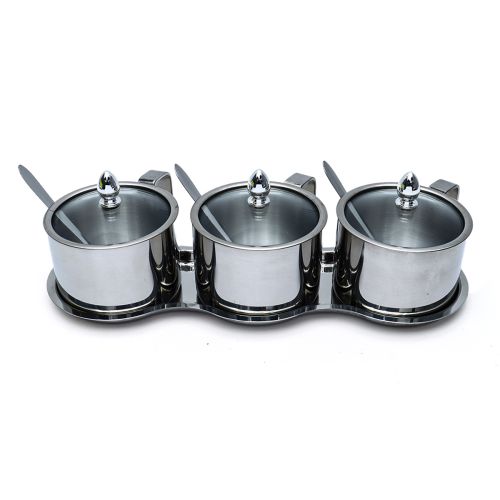 Stainless Steel Seasoning Rack with Handle 3 Pieces Set