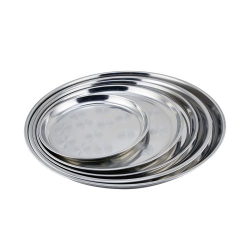 Stainless Steel Round Plate 4 Pieces