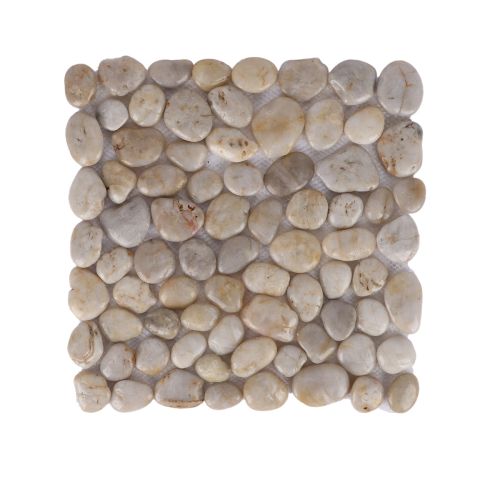 مفرش طاولة من الحجر الرخامي مقاس 30×30 سم باللون الأبيض