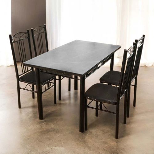 Marble Dining Table Set 5 Pieces