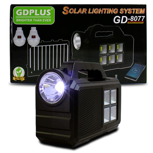 GDPLUS Solar Powered Compact Light with FM & MP3 Function GD-8077FM