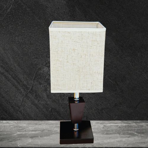Wooden Base Table Lamp 1073B+213Y1-BRN