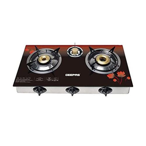 Geepas Gas Cooker 3 Burner, 8MM - GGC31012