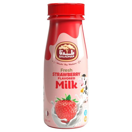 Baladna Strawberry Flavored Fresh Milk 200ml