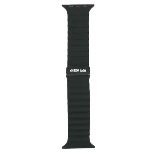 Green Lion Wave Mettalic Strap For iWatch 42/44/45/49mm Black
