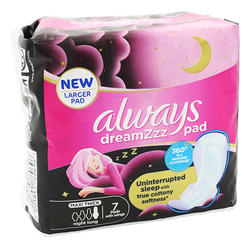 Always Dreams Maxi Thick Night With Wings 7 Pads