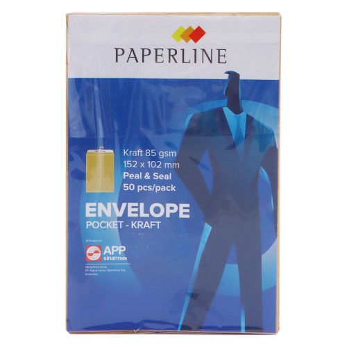 Paperline Brown Envelope 50 Pieces Pack 150x102mm