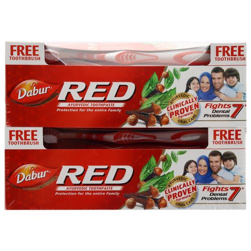 Dabur Toothpaste Red with Free Toothbrush 2x200g