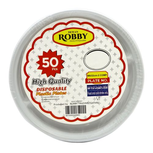 Dewan Robby White Plastic Plate 22cm