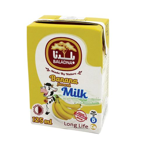 Baladna Banana Flavored Long Life Milk 125ml