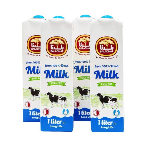 Baladna UHT Full Fat Milk 4x1Ltr