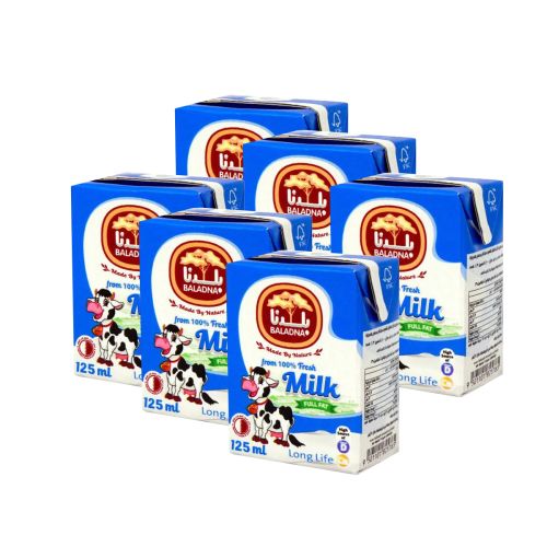 Baladna Long Life Full Fat Milk 6x125ml
