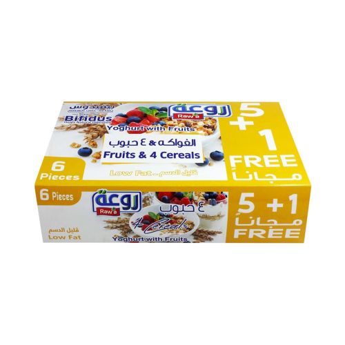 Rawa Fruit & 4 Cereals Low Fat Yoghurt 6x150g