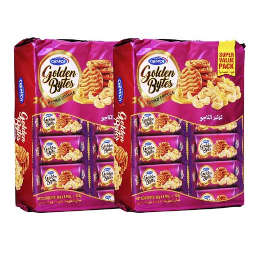 Cremica Golden Bytes Cashew Cookies Assorted 2x720g