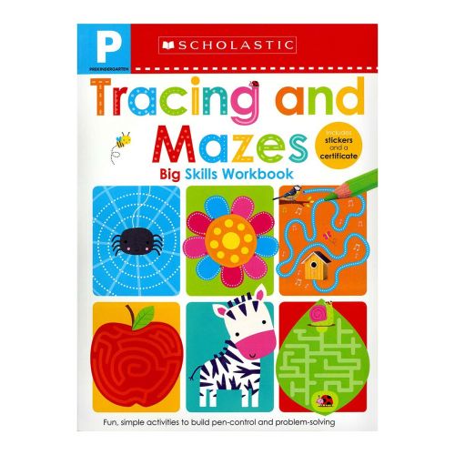 Pre-K Big Skills Workbook: Tracing And Mazes